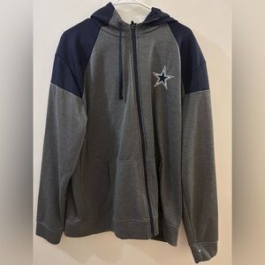 Dallas Cowboys Authentic Hoodie Full Zip Men’s XL Gray Navy NFL